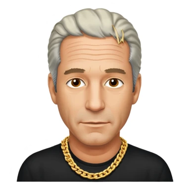 Jeffrey epstein with a gold chain sticker