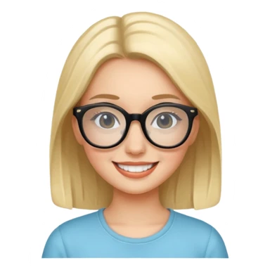 ragazzina con occhiali neri  sticker