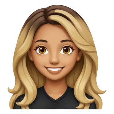 Jade Thirlwall with long dark brown hair with blonde highlights sticker