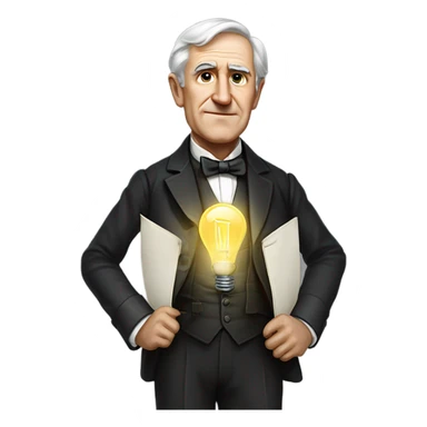 Thomas Edison  full body realistic sticker