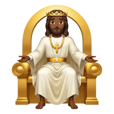 Dark skin Jesus on heavenly Throne  sticker