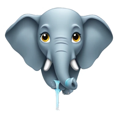 Elephant head spraying water upwards from its hobot sticker