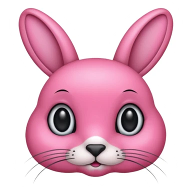 Conejo rosado solo cara  sticker