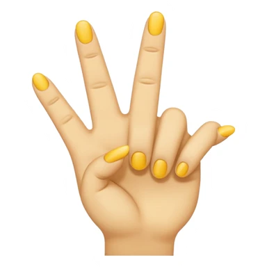 A minimal, emoji-style hand icon similar to the classic middle finger emoji, but with the ring finger raised instead of the middle finger. Flat design, smooth rounded shapes, soft yellow emoji skin tone, simple shading, centered on a transparent background, modern and clean iOS-style emo sticker