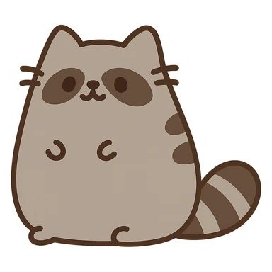 pusheen-style raccoon  sticker