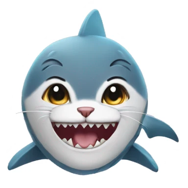 Cat in a shark costume sticker