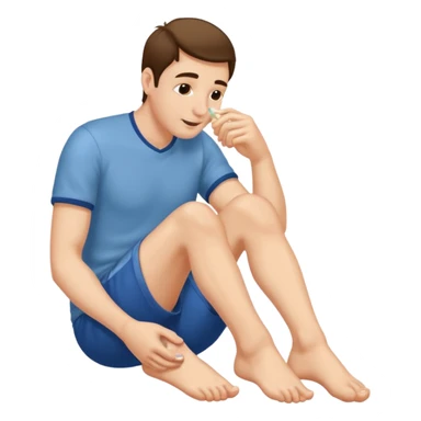 Man Sniffing feet sticker