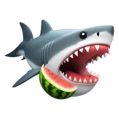 Shark eating a watermelon while eating a walrus sticker