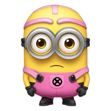 pink minion sticker