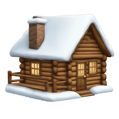 Snow Christmas log cabin sticker