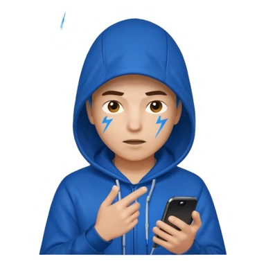 hooded-on-their-phone-making-money lighting bolt sticker