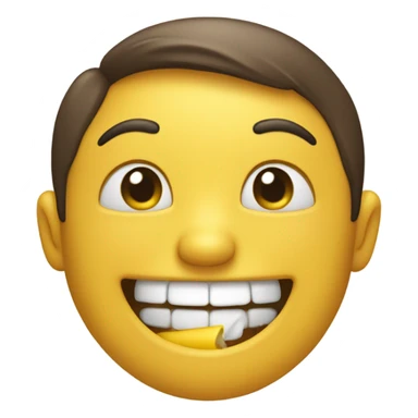 Emoji in pleasure eating a yellow bone sticker