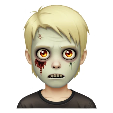 Boy zombie with blonde emo hair sticker