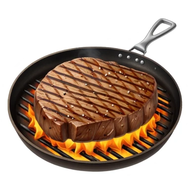 Steak – sizzling meat on the grill
 sticker