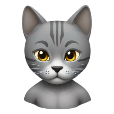 Gray-cat-muay-thai-fighter sticker