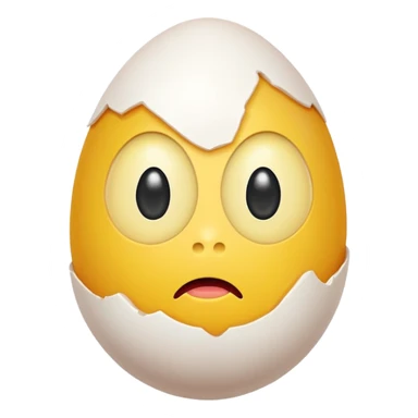 a egg with a weird face sticker
