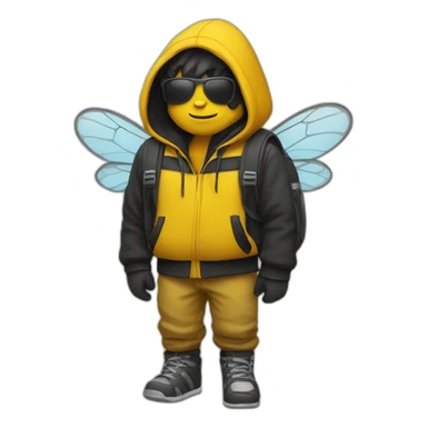 bumblebee traveler in a hoodie sticker