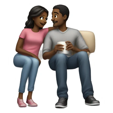 Love couch boy girl movienight sticker