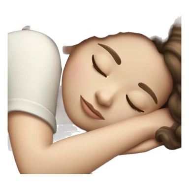 pale Brunette girl sleeping sticker