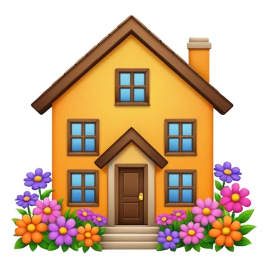 house covered by flower sticker