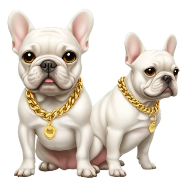 Frenchie dog wearing gold chain sticker