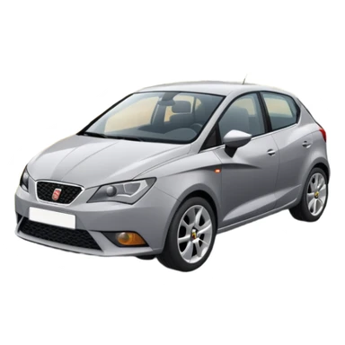 grey car similar to a Seat Ibiza, road trip sticker