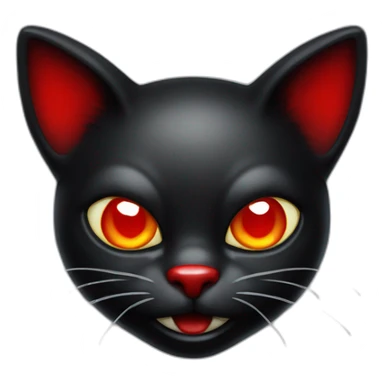 black devil kitty with red eyes and clown nose sticker