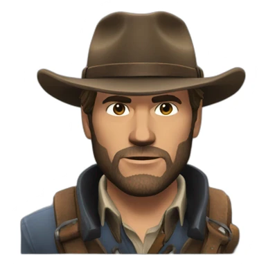 Arthur Morgan avec révolver sticker