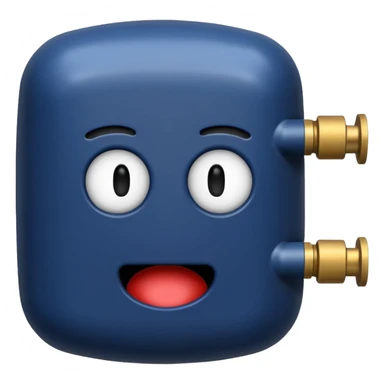 navy blue boiler emoji modern no face sticker