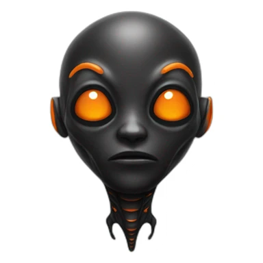 alien black with orange details sticker