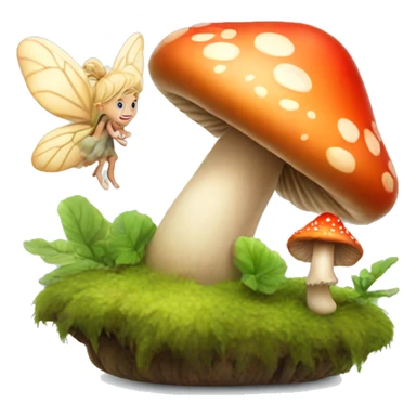 Mushroom with a cute fairy  sticker