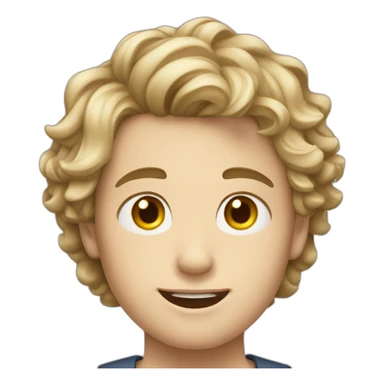 a boy have 13 years old have a wavy hair and white skin sticker