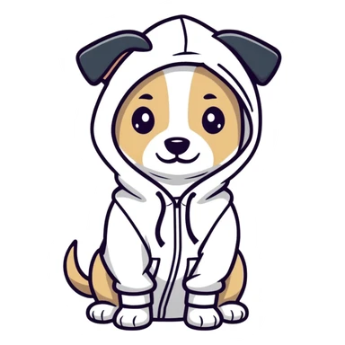 Dog wearing hoodie  sticker