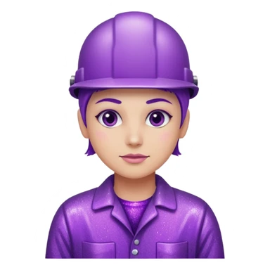 industrial worker wearing glitter purple glittery clothes sticker