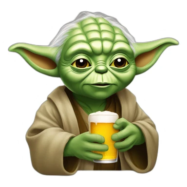 Yoda buvant une bière sticker