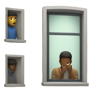 A person watching another person through a window sticker