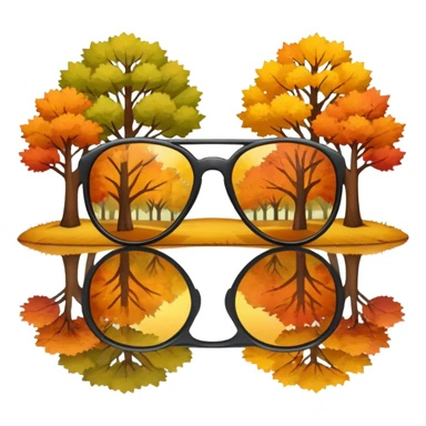 Reflection of autumn trees in sunglasses lens sticker