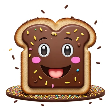 hagelslag-cinematic-realistic-hagelslag-treat-emoji,-depicted-as-crunchy-chocolate-sprinkles-scattered-on-a-slice-of-buttered-bread,-rendered-with-vivid-textures-and-playful,-inviting-lighting. sticker