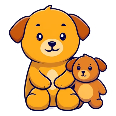 Teddy bear golden retriever  sticker