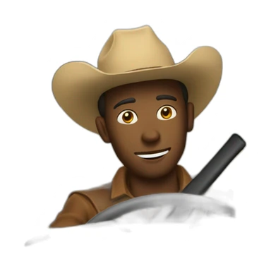 cowboy driving a car sticker