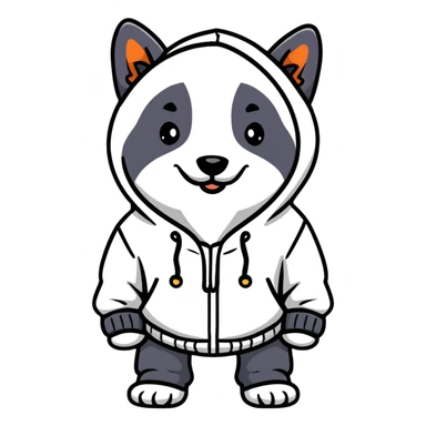 Dog wear a hoody  sticker