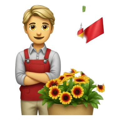 florist with german flag sticker
