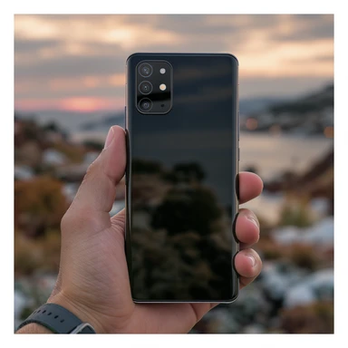 Realistic Samsung S25 Ultra, front view only, screen on sticker