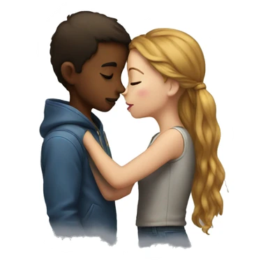 Boy and girl kissing  sticker