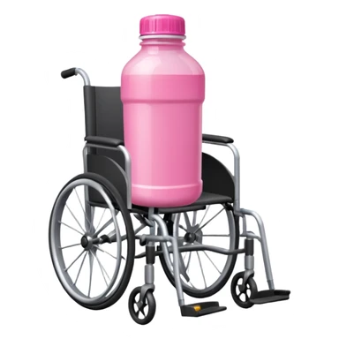 Pink water bottle sitting on a wheelchair with cars   sticker