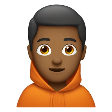 person with orange poncho  sticker