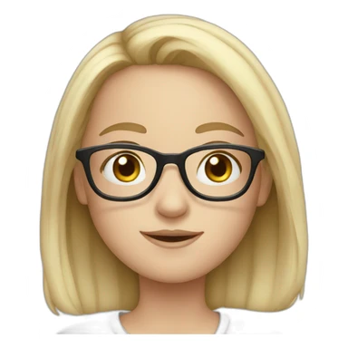Cute white girl with glasses sticker