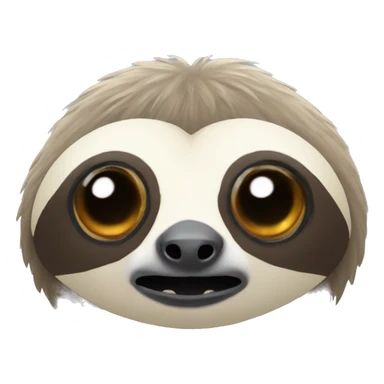 sloth face over moth wings sticker