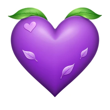 purple heart with a leaf pattern sticker