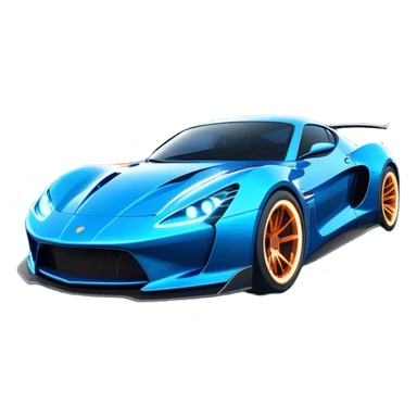 An icon showing a sleek car speeding through a neon-lit cityscape, inspired by Need for Speed. The design features dynamic motion lines, glowing tires, and a vibrant city backdrop with skyscrapers and lights. The rush of high-speed racing is highlighted. Transparent background. sticker